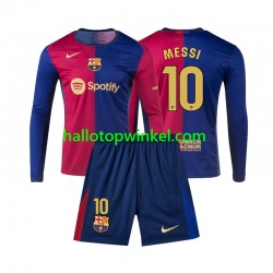 FC Barcelona Voetbalshirt Lionel Messi 10 Kleuters/Kids Thuis Tenue 2024-2025 Lange Mouw