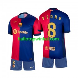 FC Barcelona Voetbalshirt Pedro 8 Kleuters/Kids Thuis Tenue 2024-2025 Korte Mouw