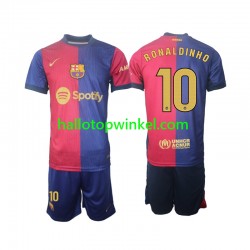 FC Barcelona Voetbalshirt Ronaldinho 10 Kleuters/Kids Thuis Tenue 2024-2025 Lange Mouw