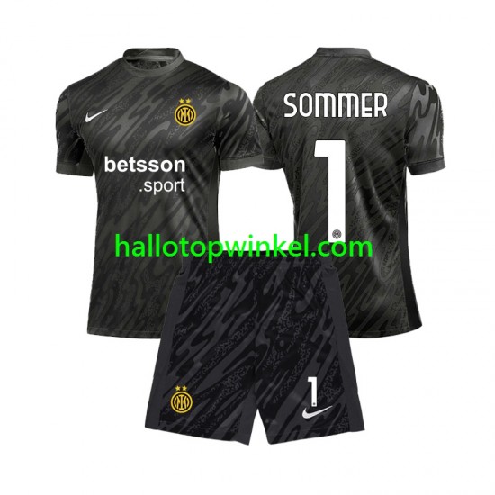 Inter Milan Voetbalshirt Yann Sommer 1 Doelman Kleuters/Kids Derde Tenue 2024-2025 Korte Mouw