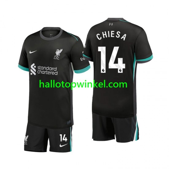 Liverpool Voetbalshirt Chiesa 14 Kleuters/Kids Uit Tenue 2024-2025 Korte Mouw