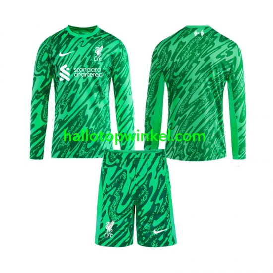 Liverpool Voetbalshirt Doelman Kleuters/Kids Uit Tenue 2024-2025 Lange Mouw