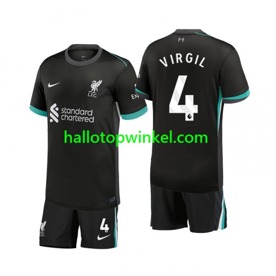 Liverpool Voetbalshirt Virgil 4 Kleuters/Kids Uit Tenue 2024-2025 Korte Mouw