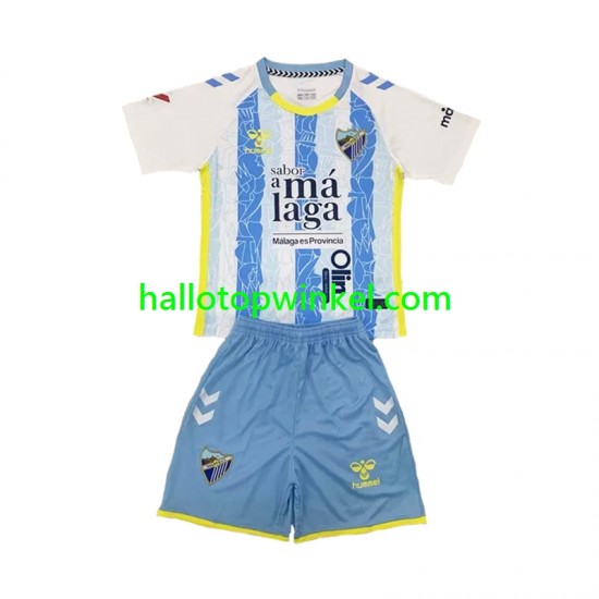 Málaga CF Voetbalshirt Kleuters/Kids Thuis Tenue 2024-2025 Korte Mouw