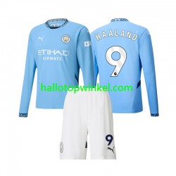 Manchester City Voetbalshirt Erling Haaland 9 Kleuters/Kids Thuis Tenue 2024-2025 Lange Mouw