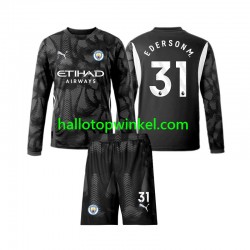 Manchester City Voetbalshirt Ederson Moraes 31 Doelman Kleuters/Kids Vierde Tenue 2024-2025 Lange Mouw