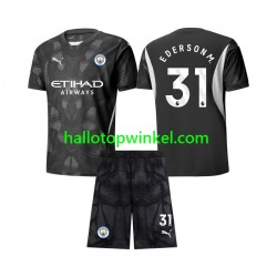 Manchester City Voetbalshirt Ederson Moraes 31 Doelman Kleuters/Kids Vierde Tenue 2024-2025 Korte Mouw