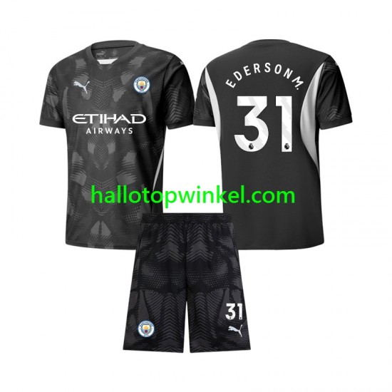 Manchester City Voetbalshirt Ederson Moraes 31 Doelman Kleuters/Kids Vierde Tenue 2024-2025 Korte Mouw