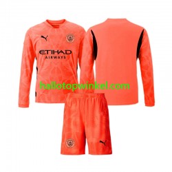 Manchester City Voetbalshirt Doelman Kleuters/Kids Uit Tenue 2024-2025 Lange Mouw