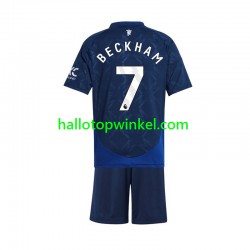 Manchester United Voetbalshirt Beckham 7 Kleuters/Kids Uit Tenue 2024-2025 Korte Mouw