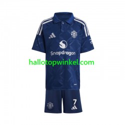 Manchester United Voetbalshirt Beckham 7 Kleuters/Kids Uit Tenue 2024-2025 Korte Mouw