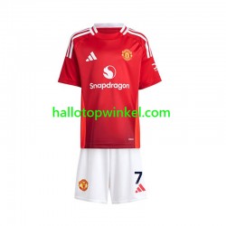 Manchester United Voetbalshirt Beckham 7 Kleuters/Kids Thuis Tenue 2024-2025 Korte Mouw