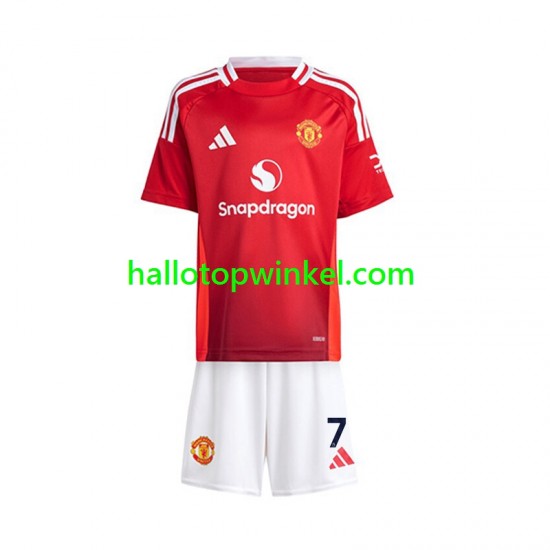 Manchester United Voetbalshirt Beckham 7 Kleuters/Kids Thuis Tenue 2024-2025 Korte Mouw