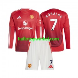Manchester United Voetbalshirt Cristiano Ronaldo 7 Kleuters/Kids Thuis Tenue 2024-2025 Lange Mouw