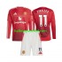 Manchester United Voetbalshirt Joshua Zirkzee 11 Kleuters/Kids Thuis Tenue 2024-2025 Lange Mouw