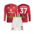 Manchester United Voetbalshirt Kobbie Mainoo 37 Kleuters/Kids Thuis Tenue 2024-2025 Lange Mouw