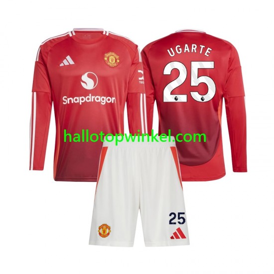 Manchester United Voetbalshirt Manuel Ugarte 25 Kleuters/Kids Thuis Tenue 2024-2025 Lange Mouw