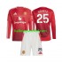 Manchester United Voetbalshirt Manuel Ugarte 25 Kleuters/Kids Thuis Tenue 2024-2025 Lange Mouw