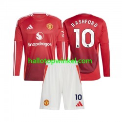 Manchester United Voetbalshirt Marcus Rashford 10 Kleuters/Kids Thuis Tenue 2024-2025 Lange Mouw