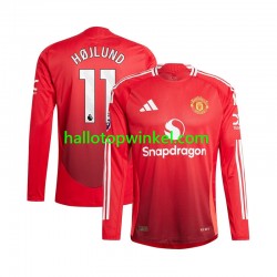 Manchester United Voetbalshirt Rasmus Hojlund 11 Heren Thuis Tenue 2024-2025 Lange Mouw