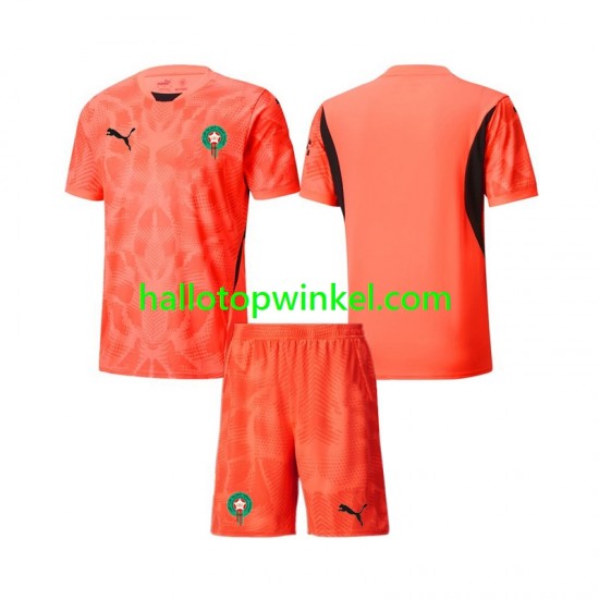 Marokko Voetbalshirt Doelman Kleuters/Kids Thuis Tenue 2024 Korte Mouw