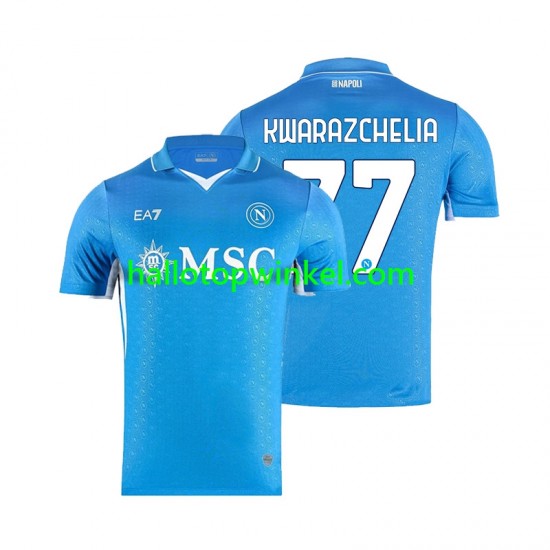 Napoli Voetbalshirt Khvicha Kvaratskhelia 77 Heren Thuis Tenue 2024-2025 Korte Mouw