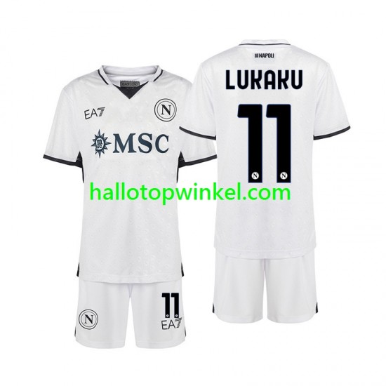 Napoli Voetbalshirt Lukaku 11 Kleuters/Kids Uit Tenue 2024-2025 Korte Mouw