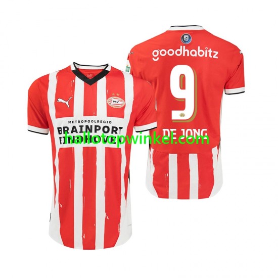 PSV Eindhoven Voetbalshirt DE JONG 9 Heren Thuis Tenue 2024-2025 Korte Mouw