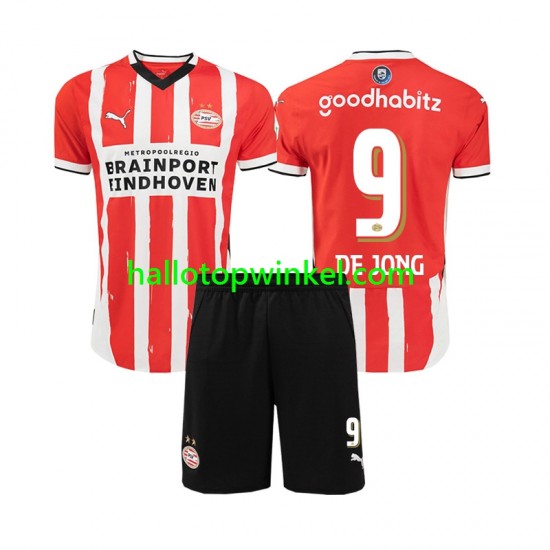 PSV Eindhoven Voetbalshirt DE JONG 9 Kleuters/Kids Thuis Tenue 2024-2025 Korte Mouw