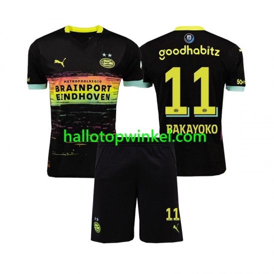 PSV Eindhoven Voetbalshirt Johan Bakayoko 11 Kleuters/Kids Uit Tenue 2024-2025 Korte Mouw