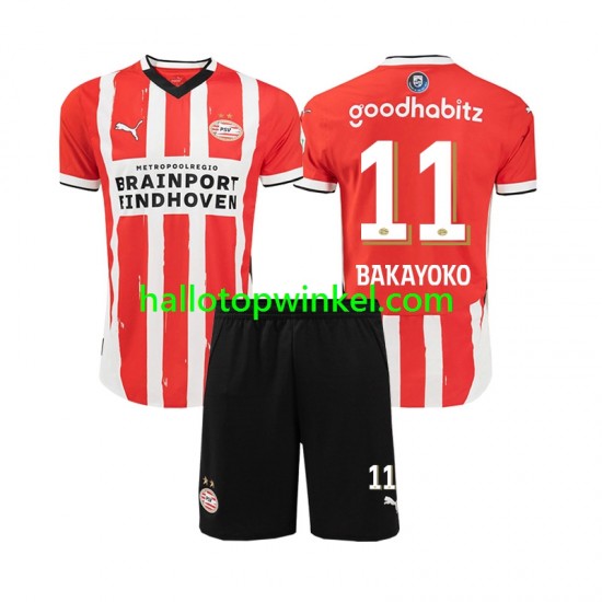 PSV Eindhoven Voetbalshirt Johan Bakayoko 11 Kleuters/Kids Thuis Tenue 2024-2025 Korte Mouw