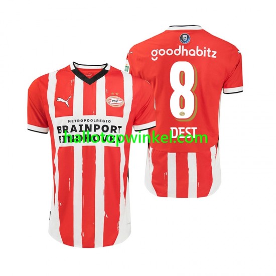 PSV Eindhoven Voetbalshirt Sergino Dest 8 Heren Thuis Tenue 2024-2025 Korte Mouw