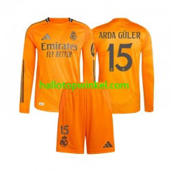 Real Madrid Voetbalshirt Arda Guler 15 Kleuters/Kids Uit Tenue 2024-2025 Lange Mouw