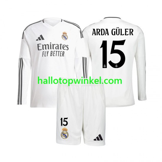 Real Madrid Voetbalshirt Arda Guler 15 Kleuters/Kids Thuis Tenue 2024-2025 Lange Mouw
