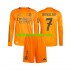 Real Madrid Voetbalshirt Cristiano Ronaldo 7 Kleuters/Kids Uit Tenue 2024-2025 Lange Mouw