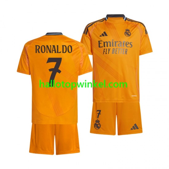 Real Madrid Voetbalshirt Cristiano Ronaldo 7 Kleuters/Kids Uit Tenue 2024-2025 Korte Mouw