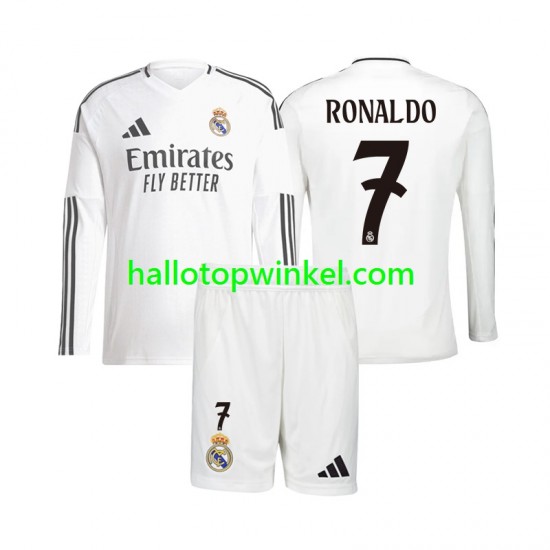Real Madrid Voetbalshirt Cristiano Ronaldo 7 Kleuters/Kids Thuis Tenue 2024-2025 Lange Mouw