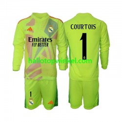 Real Madrid Voetbalshirt COURTOIS 1 Doelman Kleuters/Kids Vierde Tenue 2024-2025 Lange Mouw