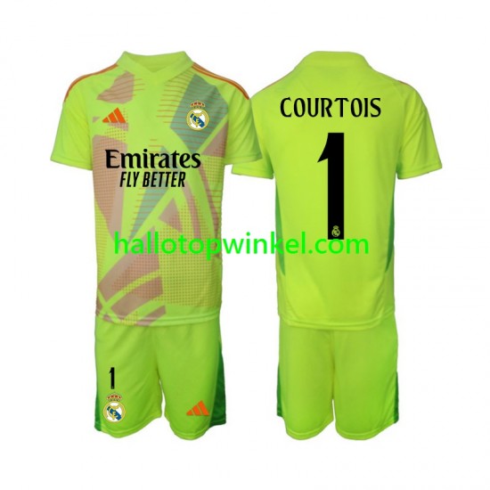 Real Madrid Voetbalshirt COURTOIS 1 Doelman Kleuters/Kids Vierde Tenue 2024-2025 Korte Mouw
