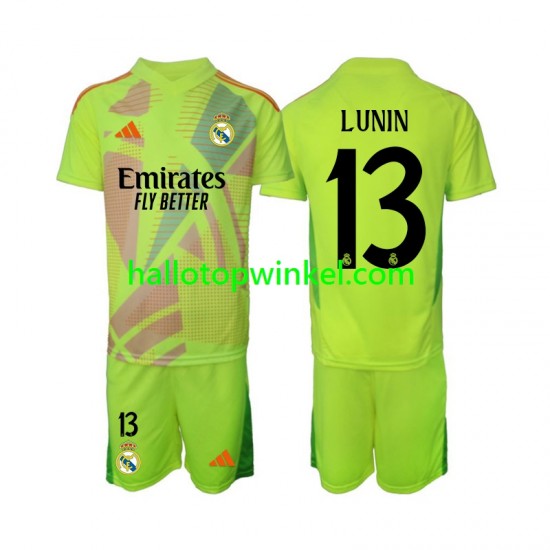 Real Madrid Voetbalshirt Lunin 13 Doelman Kleuters/Kids Vierde Tenue 2024-2025 Korte Mouw