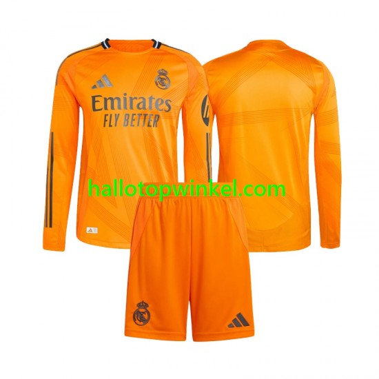 Real Madrid Voetbalshirt Kleuters/Kids Uit Tenue 2024-2025 Lange Mouw