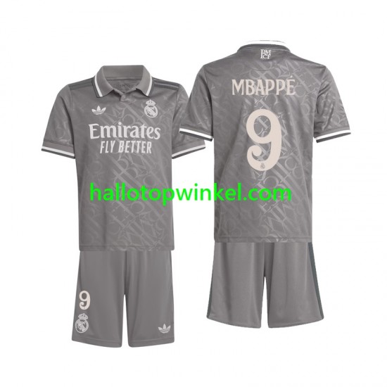 Real Madrid Voetbalshirt Mbappé 9 Kleuters/Kids Derde Tenue 2024-2025 Korte Mouw