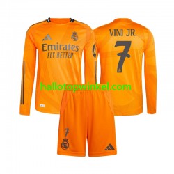 Real Madrid Voetbalshirt Vinicius Junior 7 Kleuters/Kids Uit Tenue 2024-2025 Lange Mouw