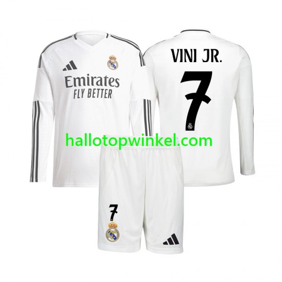 Real Madrid Voetbalshirt Vinicius Junior 7 Kleuters/Kids Thuis Tenue 2024-2025 Lange Mouw