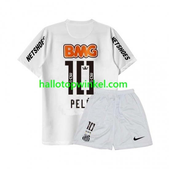 Voetbalshirt Santos PELE 10 -2012 Retro Kleuters/Kids Thuis Tenue 2011 Korte Mouw