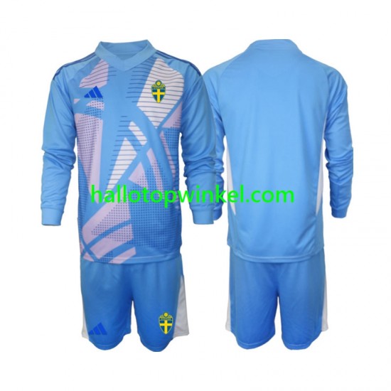 Zweden Voetbalshirt Doelman Kleuters/Kids Uit Tenue 2024 Lange Mouw