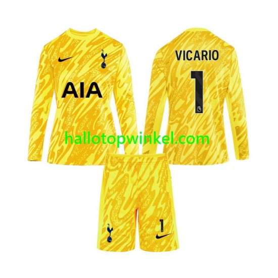 Tottenham Hotspur Voetbalshirt Vicario 1 Doelman Kleuters/Kids Thuis Tenue 2024-2025 Lange Mouw