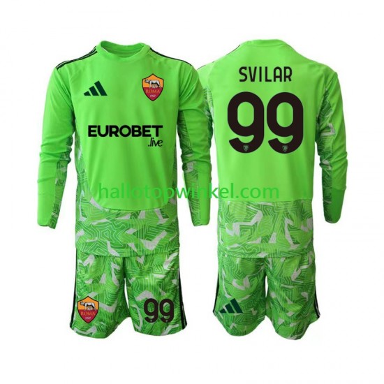 AS Roma Voetbalshirt Mile Svilar 99 Doelman Kleuters/Kids Thuis Tenue 2026-2027 Lange Mouw
