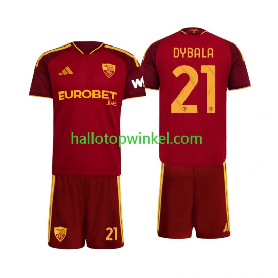 AS Roma Voetbalshirt Paulo Dybala 21 Kleuters/Kids Thuis Tenue 2026-2027 Korte Mouw