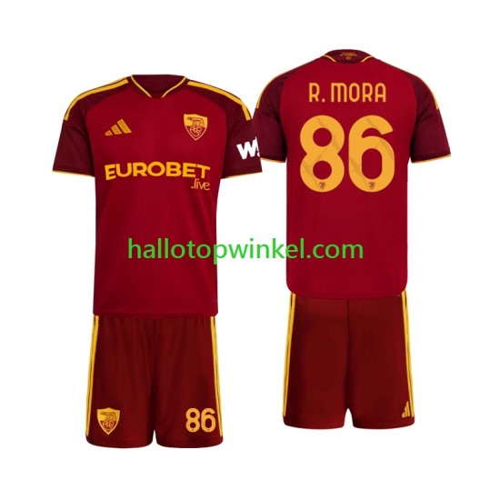 AS Roma Voetbalshirt Rodrigo Mora 86 Kleuters/Kids Thuis Tenue 2026-2027 Korte Mouw